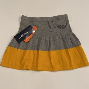 Toobydoo Girls Cashmere Skirt Gray Yellow New
